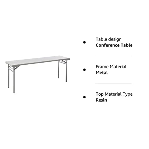 Office Star Resin Multipurpose Rectangle Folding Training Table for Home or Office, 5.87 Feet Long