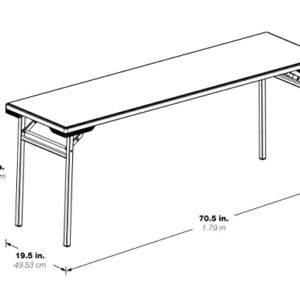 Office Star Resin Multipurpose Rectangle Folding Training Table for Home or Office, 5.87 Feet Long