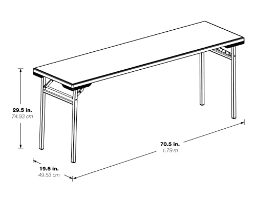 Office Star Resin Multipurpose Rectangle Folding Training Table for Home or Office, 5.87 Feet Long