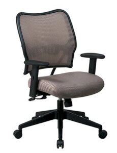 space seating deluxe veraflex fabric seat and back, 2-to-1 synchro tilt control and 2-way adjustable arms managers chair, latte