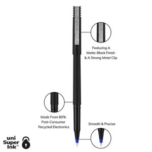 Sanford Uniball Roller Stick Pen, 0.5Mm Micro Point, Blue Ink, Dozen (60153)