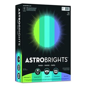 astrobrights 20274 color paper - "cool" assortment, 24lb, 8 1/2 x 11, 5 colors, 500 sheets