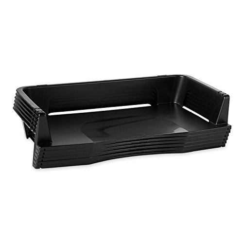 Rubbermaid Regeneration Letter Tray, Six Tier, Plastic, Black (86028)