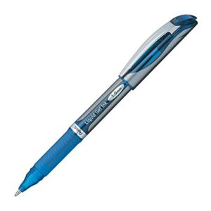 pentel liquid gel pen, refillable, 1.0mm, blue/grey barrel/ink (bl60-c)