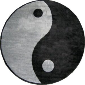 fun rugs ying yang accent rug, 51-inch round