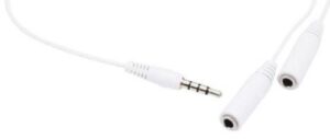 monoprice 107116 headphone splitter with separate volume controls, white