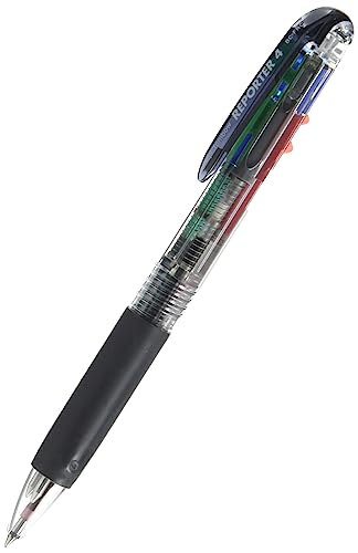 Tombow 4 Colors Ballpoint Pen, Reporter 4, Black, Red, Blue, Green, Transparent Body (BC-FRC20)