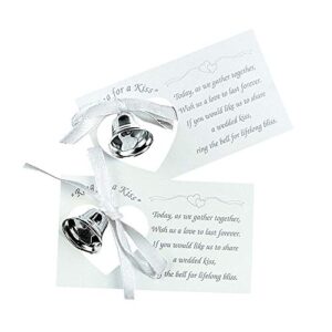 fun wedding kissing bells with poem cards (bulk set of 50) unique wedding reception party supplies