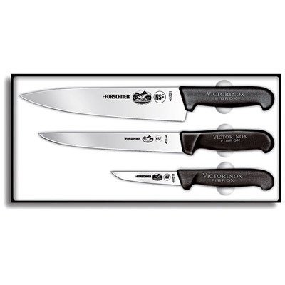 Victorinox Cutlery 3-Piece Chef's Set, Black Fibrox Handles