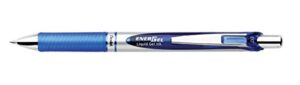 pentel energel rtx liquid gel pen, medium point, 0.7 mm, silver barrel, blue ink