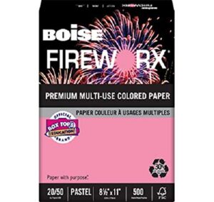 boise fireworx color copy/laser paper, 20 lb, letter size (8.5 x 11), cherry charge, 500 sheets (mp2201-che)