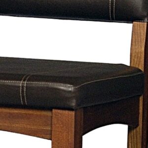 Linon Home Decor Milano Bar Stool, Medium Dark Walnut, 30-Inch