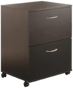 essentials 2-drawer mobile filing cabinet from nexera, black