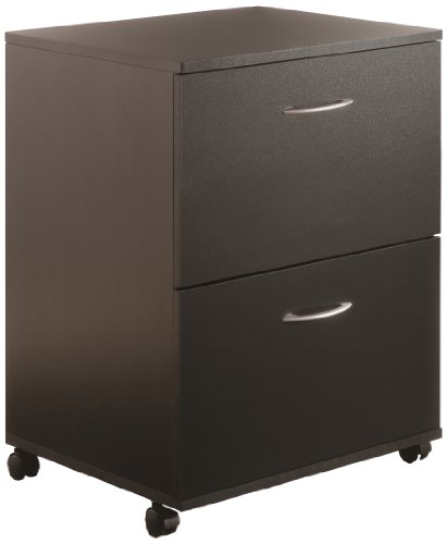 Essentials 2-Drawer Mobile Filing Cabinet from Nexera, Black