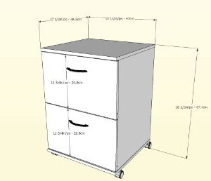 Essentials 2-Drawer Mobile Filing Cabinet from Nexera, Black