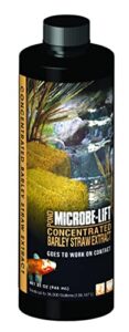 microbe-lift mlcbse1l concentrated barley straw extract conditioner for ponds and outdoor water garden, safe for live koi fish, plants, and decorations, 32 ounces