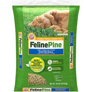 feline pine original cat litter 40lb, blacks & grays (643004)