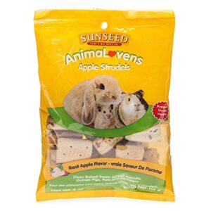 sunseed animalovens apple strudels, 4 ounces, treats for rabbits guinea pigs rats and hamsters