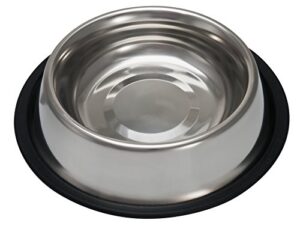 loving pets standard no-tip dog bowl, 16-ounce, nickel