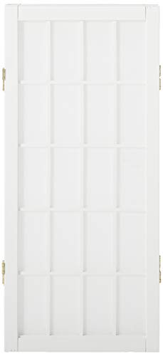 2 ft. Short Desktop Window Pane Shoji Screen - White - 3 Panels