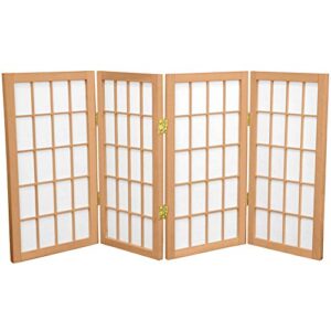 2 ft. short desktop window pane shoji screen - natural - 4 panels