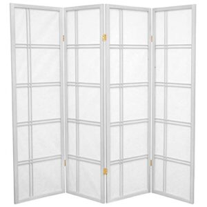 oriental furniture 5 ft. tall double cross shoji screen - white - 4 panels