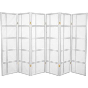 oriental furniture 5 ft. tall double cross shoji screen - white - 6 panels