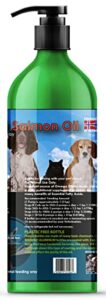 iceland pure unscented pharmaceutical grade salmon oil - pure omega 3, liquid food supplement for dogs and cats - bpa-free brushed aluminum epoxy coated bottle with pump 33oz (pack of 1)