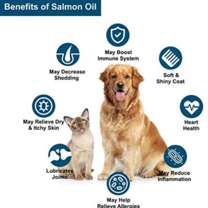 Iceland Pure Unscented Pharmaceutical Grade Salmon Oil - Pure Omega 3, Liquid Food Supplement For Dogs and Cats - BPA-Free Brushed Aluminum Epoxy coated Bottle with Pump 33oz (Pack of 1)