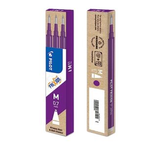 pilot refills for frixion rollerball 0.7 mm (pack of 3) - violet