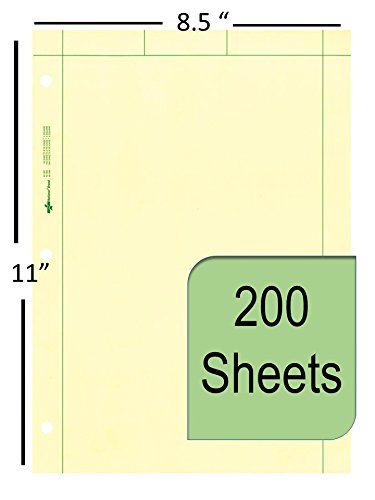 National Computation Pad, 5 x 5 Quad Ruling and Unruled, 8.5" x 11", 200 Sheets (42389), Green