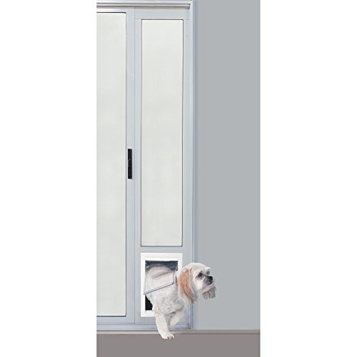 Ideal Pet Products Aluminum Pet Patio Door, Adjustable Height 77-5/8" to 80-3/8", 7" x 11-1/4" Flap Size, White