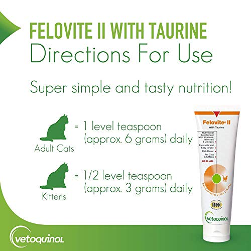 Vetoquinol Felovite II Oral Gel Vitamin & Mineral Cat Supplement with Taurine, 2.5oz