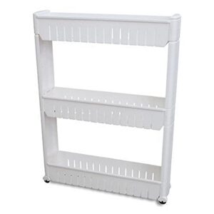 ideaworks slide out storage tower white, 3-tier, 4.4"d x 9.5"w x 21.8"h