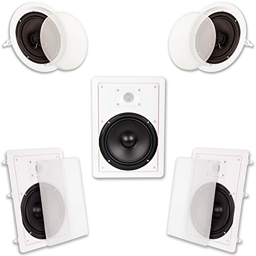 Acoustic Audio HT-85 in Wall in Ceiling 1500W 8" Home Theater 5 Speaker System