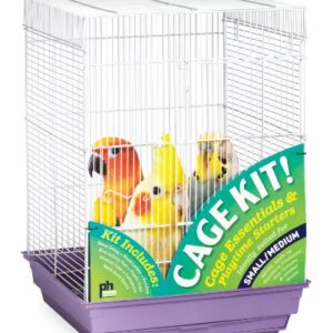 Prevue Hendryx 91210 Square Roof Bird Cage Kit, White and Purple, 5/8"