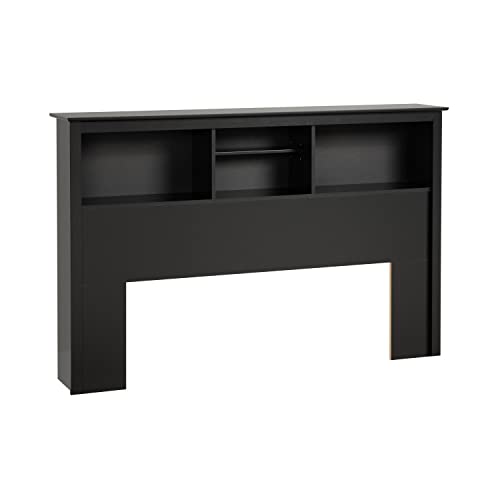 Prepac Freestanding Full/Queen Bookcase Headboard, 65.75"W x 11"H, Black