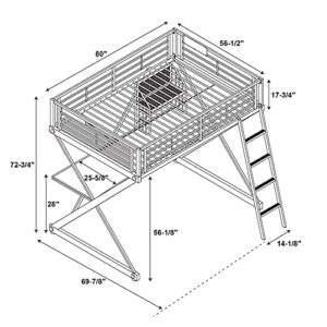 Powell Furniture Z-Bedroom Metal Black Powder Coated Full Size Loft Study Computer Desk by Powell Bunk Bed