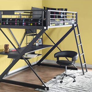 Powell Furniture Z-Bedroom Metal Black Powder Coated Full Size Loft Study Computer Desk by Powell Bunk Bed