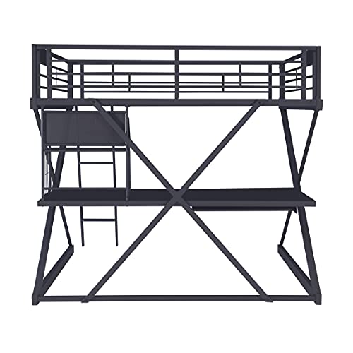 Powell Furniture Z-Bedroom Metal Black Powder Coated Full Size Loft Study Computer Desk by Powell Bunk Bed