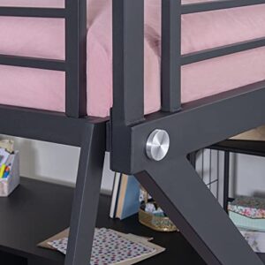 Powell Furniture Z-Bedroom Metal Black Powder Coated Full Size Loft Study Computer Desk by Powell Bunk Bed