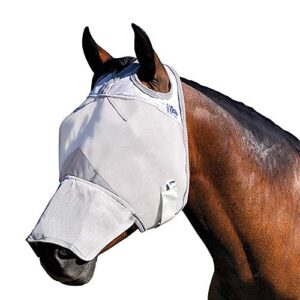 cashel crusader horse fly mask with long nose, grey, horse