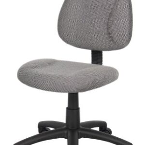 Boss Office Products Perfect Posture Delux Fabric Task Chair without Arms in Grey