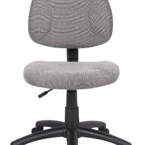 Boss Office Products Perfect Posture Delux Fabric Task Chair without Arms in Grey