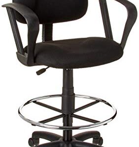 Boss Office Products Ergonomic Works Drafting Chair with Loop Arms in Black