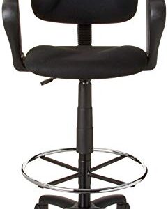 Boss Office Products Ergonomic Works Drafting Chair with Loop Arms in Black