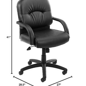 Boss Office Products Mid Back Caressoft Chair in Black