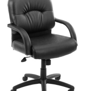 Boss Office Products Mid Back Caressoft Chair in Black