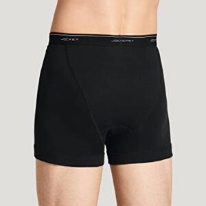 Jockey Men's Underwear Classic 5" Boxer Brief - 6 Pack, Black, XL