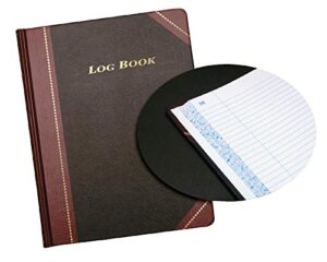 adams log book, 8.13 x 10.38 inches, black covers with maroon spine, 150 pages (arb810l15)